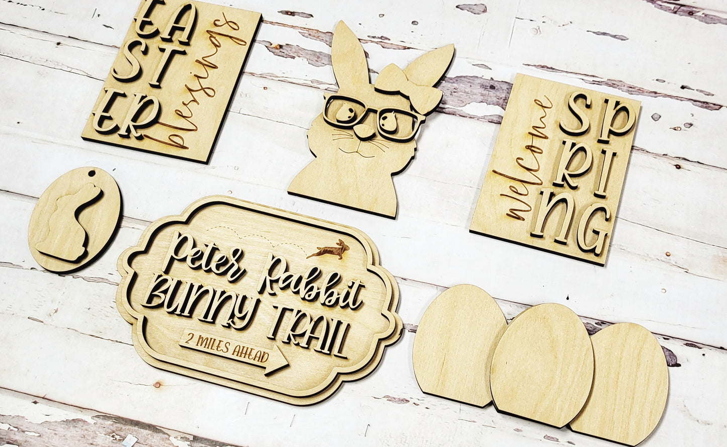 Bunny Bliss Tiered Tray - Ready to Paint Kit