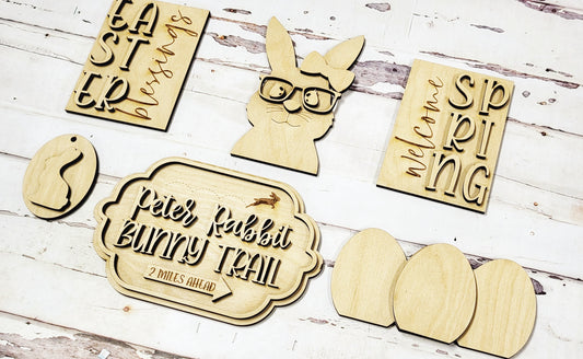 Bandeja escalonada Bunny Bliss - Kit listo para pintar