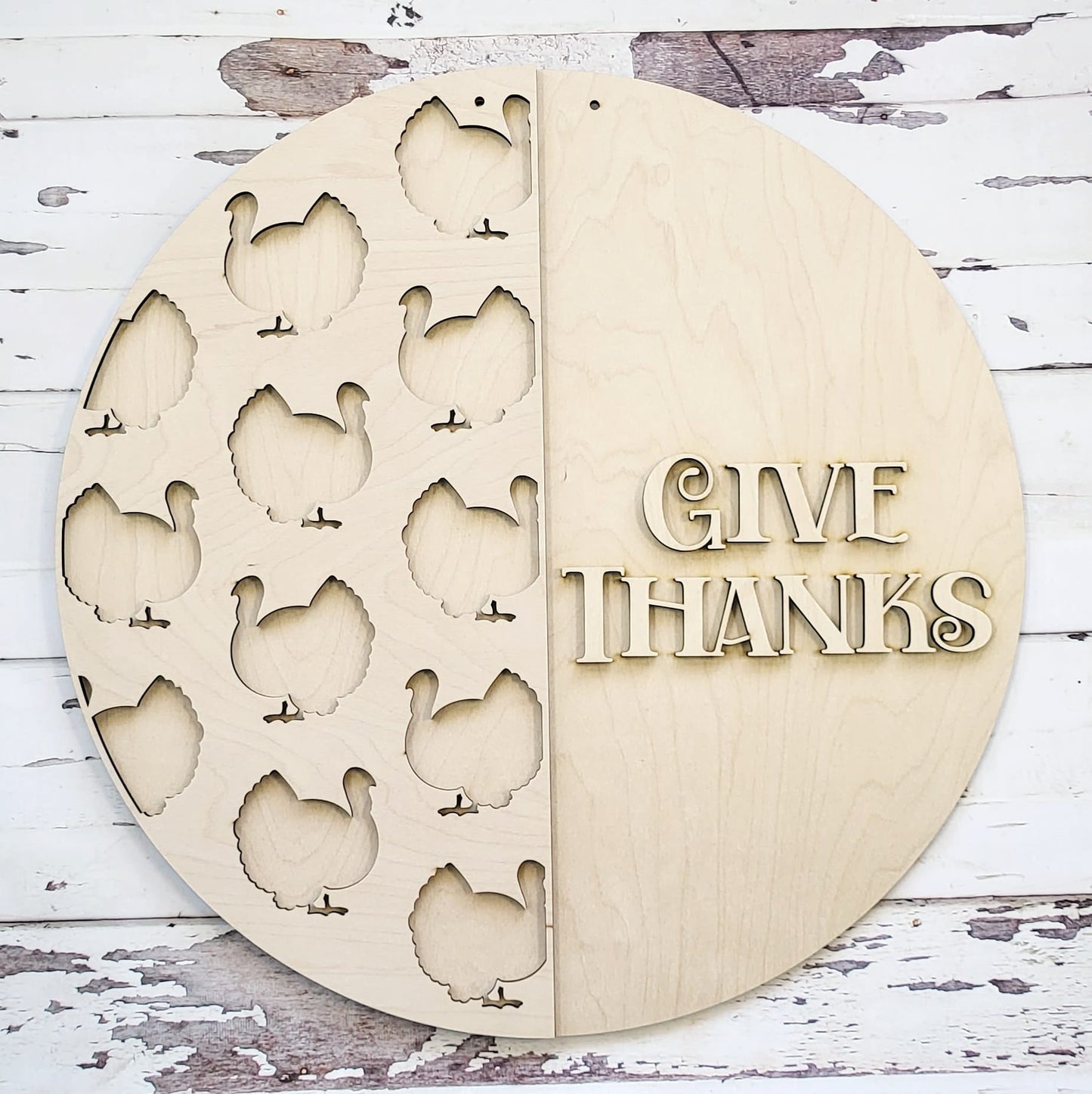 Give Thanks - Turkey Cutouts Door Hanger Kit - 18" Round