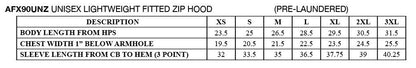 Unisex Lightweight Fitted Zip-Up Hooded Sweatshirt AFX90UNZ
