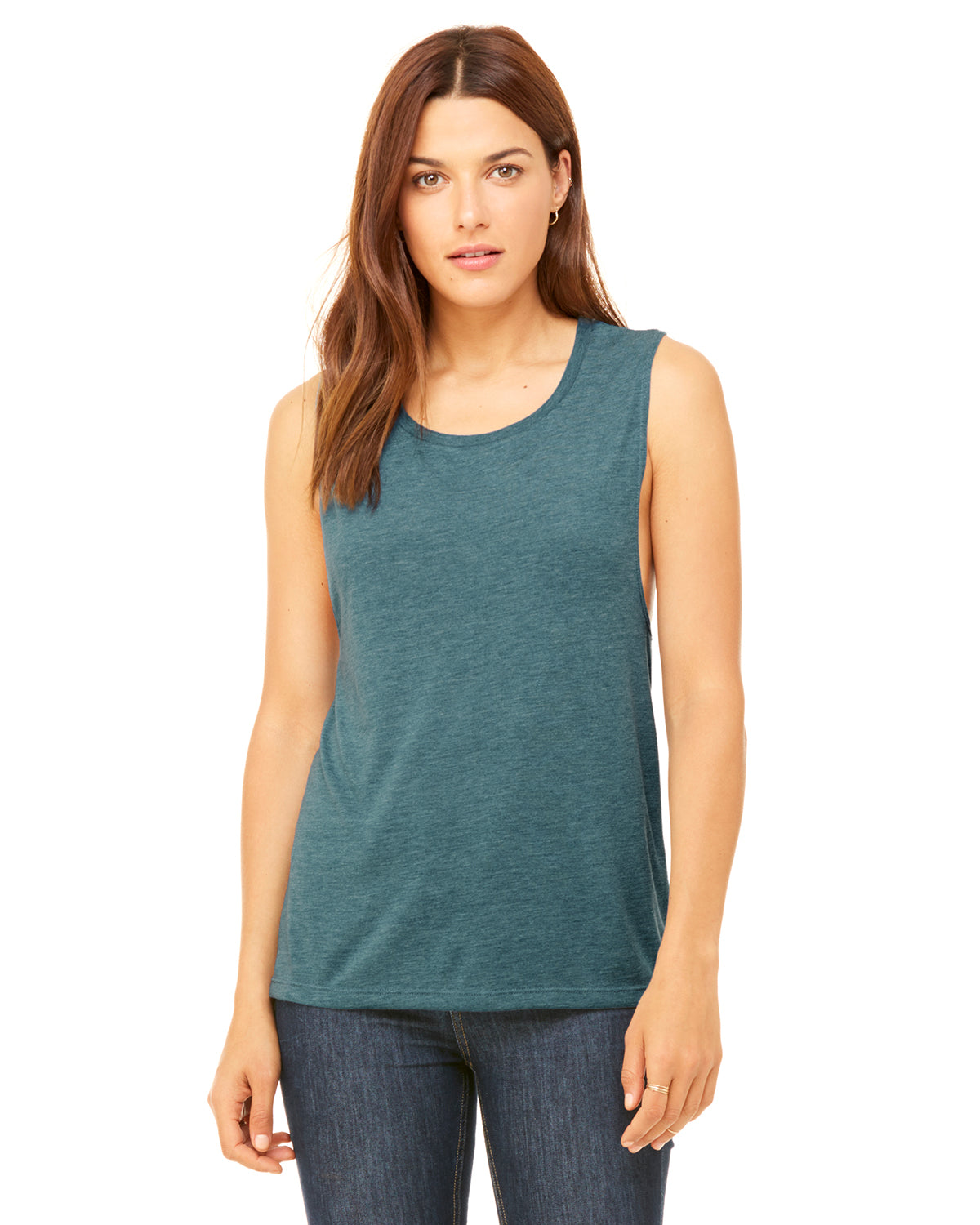 Camiseta de tirantes holgada con cuello redondo para mujer B8803