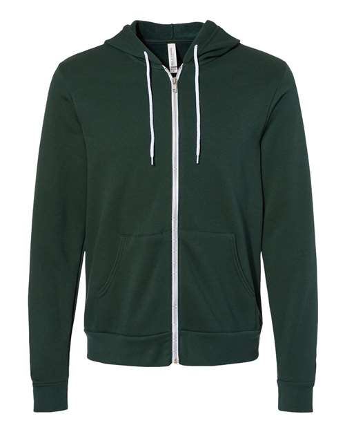 Sudadera unisex con capucha y cremallera completa de forro polar esponjoso - 3739 (SÓLIDOS)