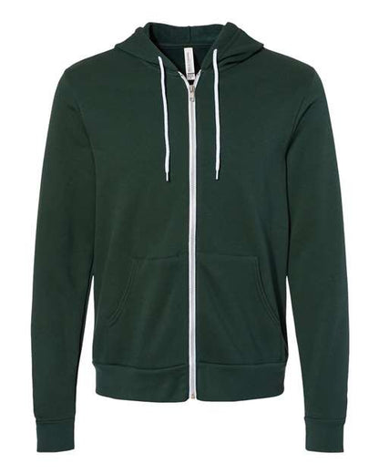 Sudadera unisex con capucha y cremallera completa de forro polar esponjoso - 3739 (SÓLIDOS)
