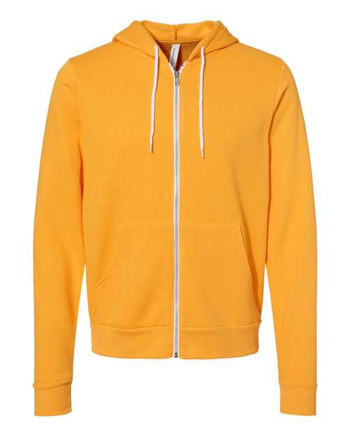 Sudadera unisex con capucha y cremallera completa de forro polar esponjoso - 3739 (SÓLIDOS)