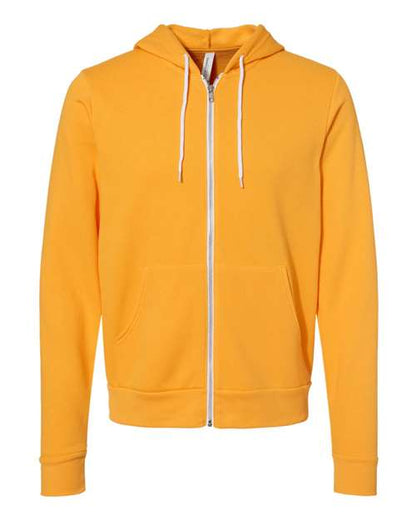 Sudadera unisex con capucha y cremallera completa de forro polar esponjoso - 3739 (SÓLIDOS)