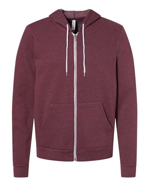 Unisex Sponge Fleece Full-Zip Hoodie - 3739 - HEATHERS