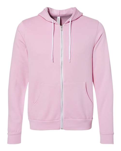 Sudadera unisex con capucha y cremallera completa de forro polar esponjoso - 3739 (SÓLIDOS)