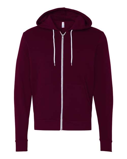Sudadera unisex con capucha y cremallera completa de forro polar esponjoso - 3739 (SÓLIDOS)