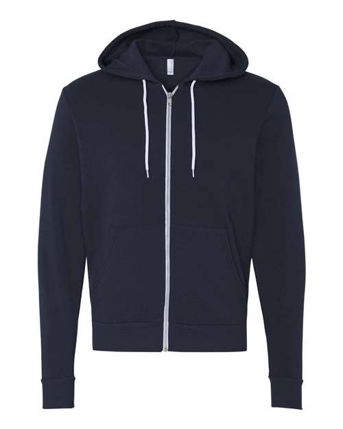 Sudadera unisex con capucha y cremallera completa de forro polar esponjoso - 3739 (SÓLIDOS)