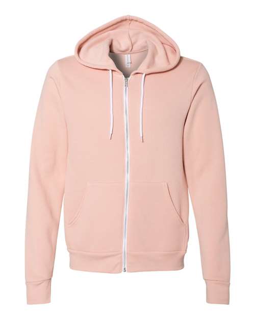 Sudadera unisex con capucha y cremallera completa de forro polar esponjoso - 3739 (SÓLIDOS)