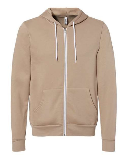 Sudadera unisex con capucha y cremallera completa de forro polar esponjoso - 3739 (SÓLIDOS)