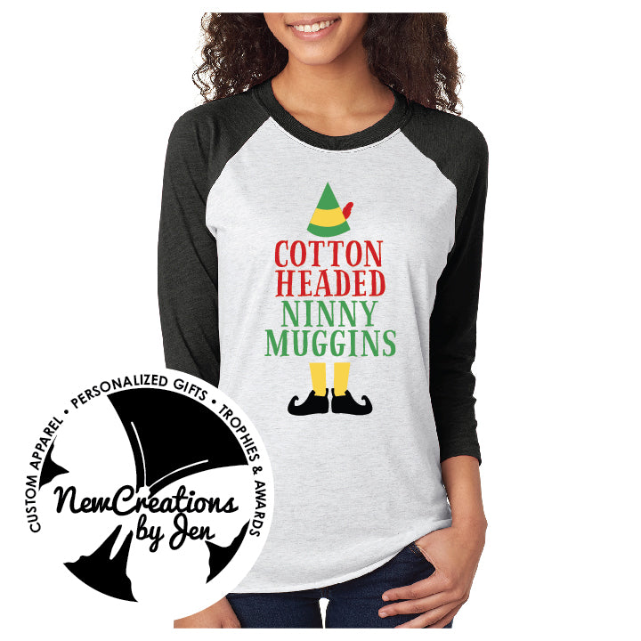 Camiseta unisex de béisbol/raglán de Cotton Headed Ninny Muggins