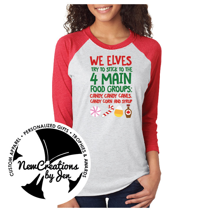 We Elves Like SUGAR Unisex Baseball/Raglan T-Shirt