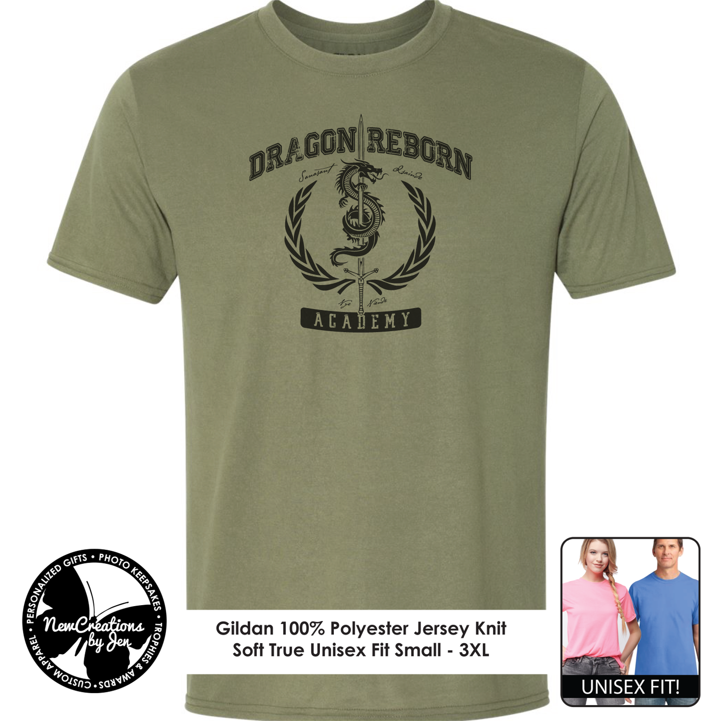 Dragon Reborn Academy - Camisetas ligeras de recuerdo inspiradas en La Rueda del Tiempo