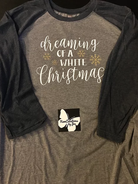 Dreaming of a White Christmas Unisex Baseball/Raglan T-Shirt
