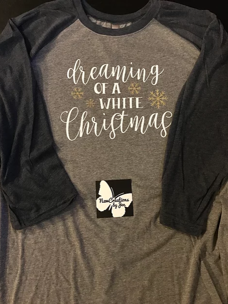 Camiseta unisex de béisbol/raglán "Soñando con una Navidad blanca"