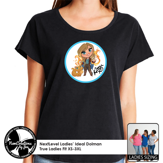 Camiseta Dolman de corte relajado para mujer KritterXD 1560