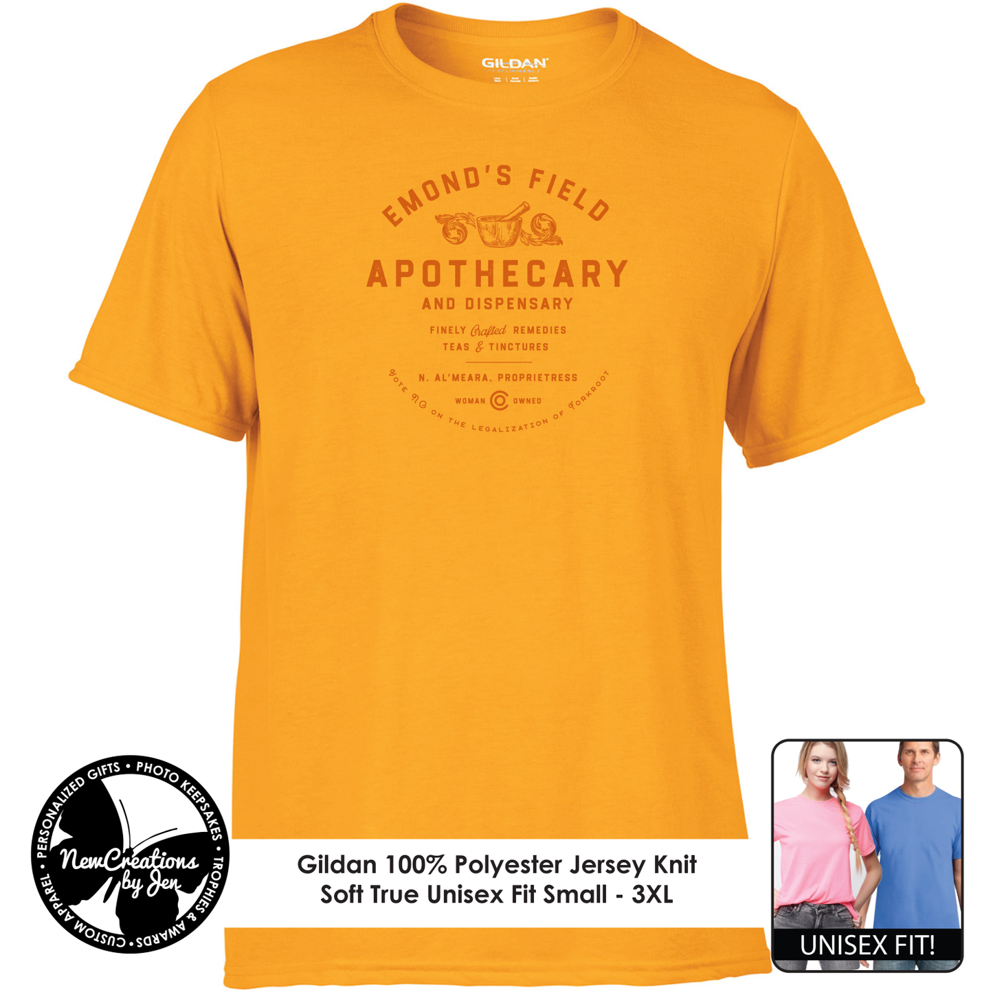Camisetas ligeras de recuerdo inspiradas en La Rueda del Tiempo de Emond's Field Apothecary