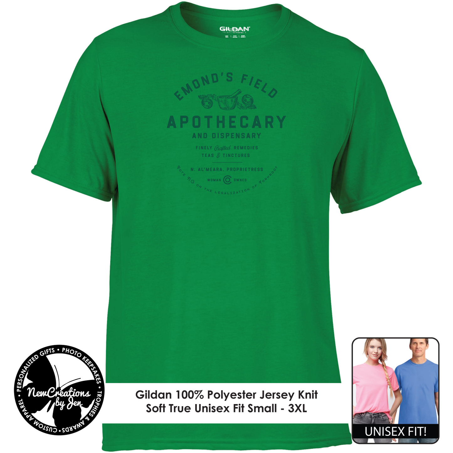 Camisetas ligeras de recuerdo inspiradas en La Rueda del Tiempo de Emond's Field Apothecary