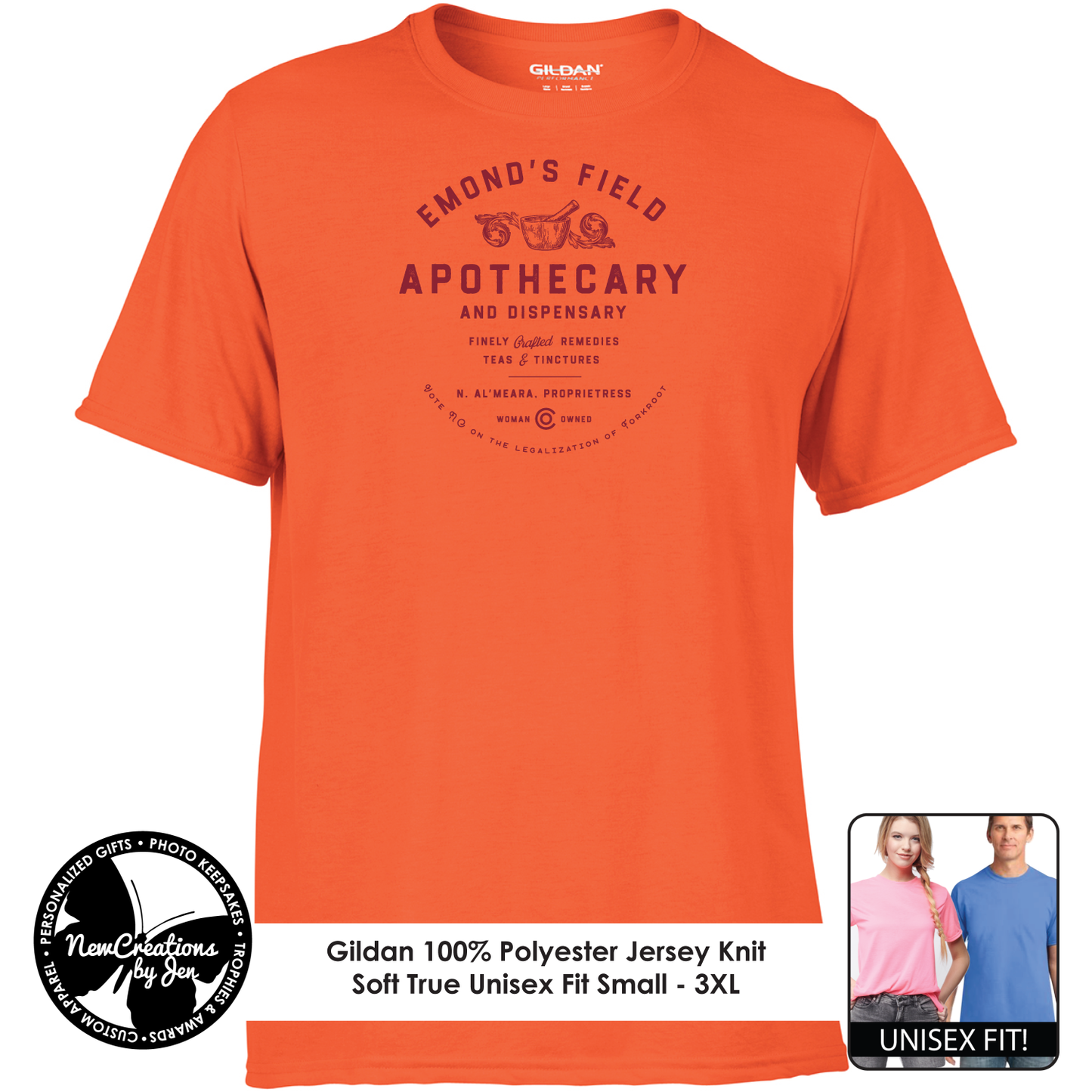 Camisetas ligeras de recuerdo inspiradas en La Rueda del Tiempo de Emond's Field Apothecary