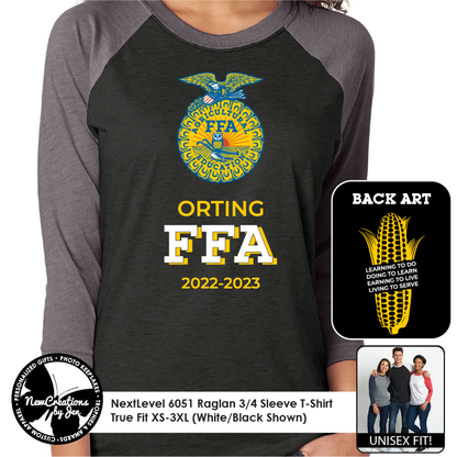 Camiseta unisex de manga 3/4 raglán de la FFA