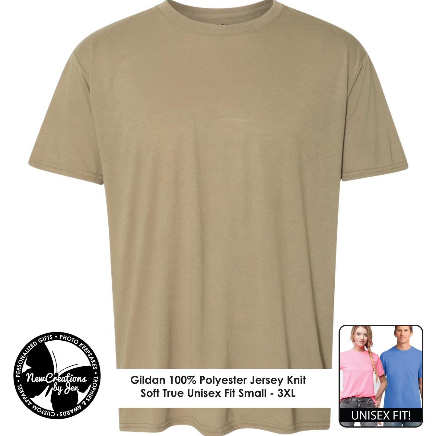 Camiseta unisex ligera de poliéster suave - Gildan G420 ¡con impresión por sublimación!