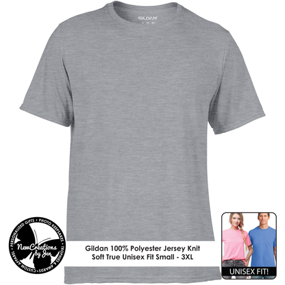 Camiseta unisex ligera de poliéster suave - Gildan G420 ¡con impresión por sublimación!