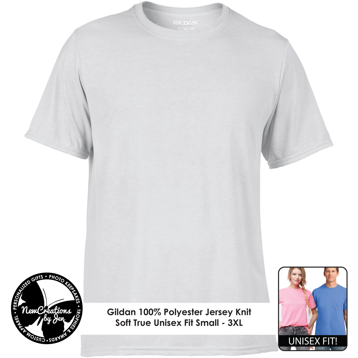 Camiseta unisex ligera de poliéster suave - Gildan G420 ¡con impresión por sublimación!