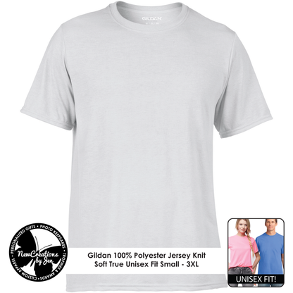 Camiseta unisex ligera de poliéster suave - Gildan G420 ¡con impresión por sublimación!