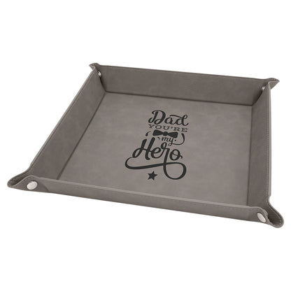 Laserable Leatherette Snap Up Tray 9" x 9"