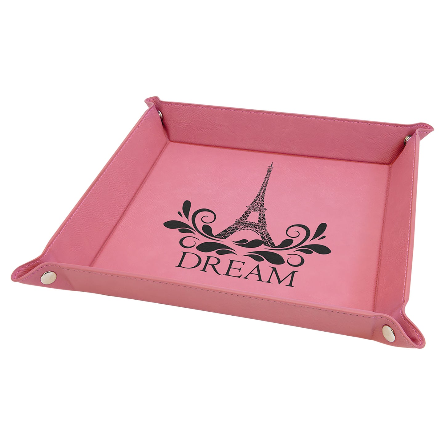 Laserable Leatherette Snap Up Tray 9" x 9"