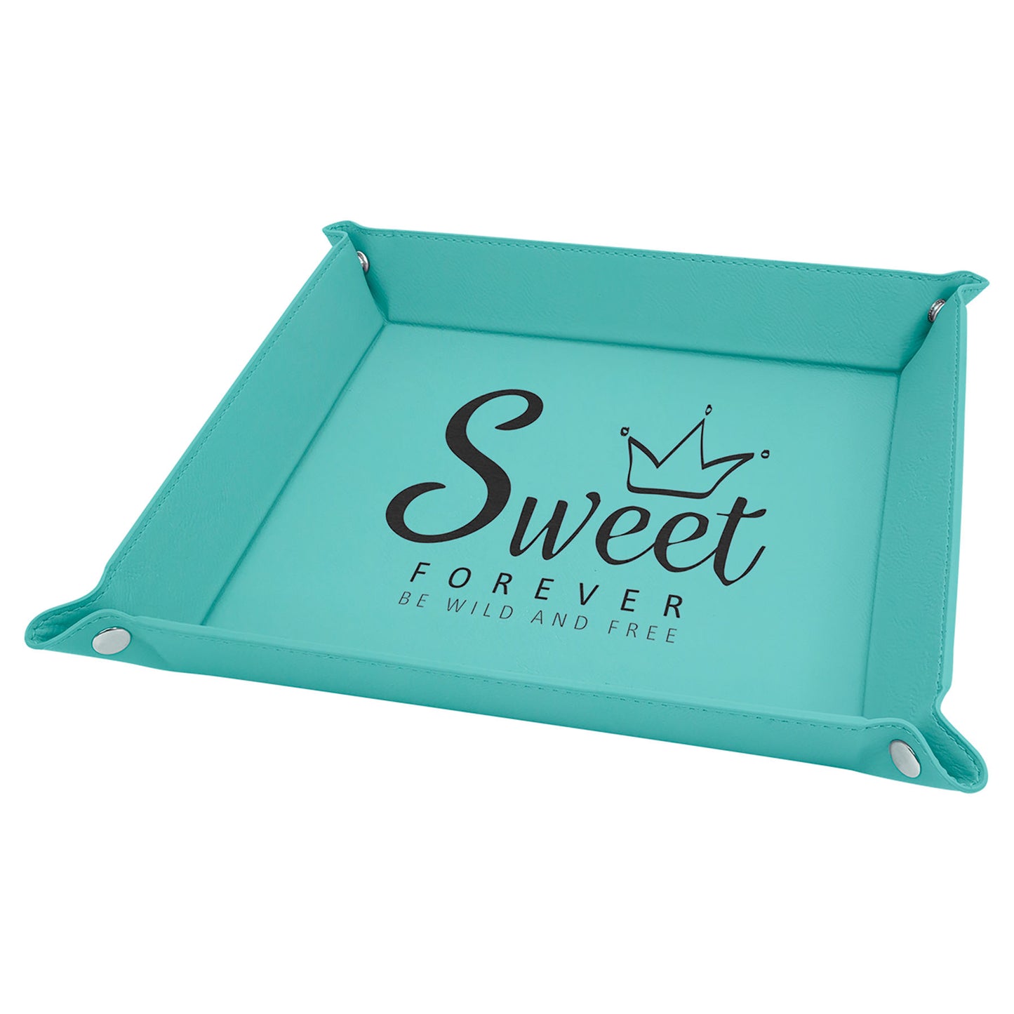 Laserable Leatherette Snap Up Tray 9" x 9"