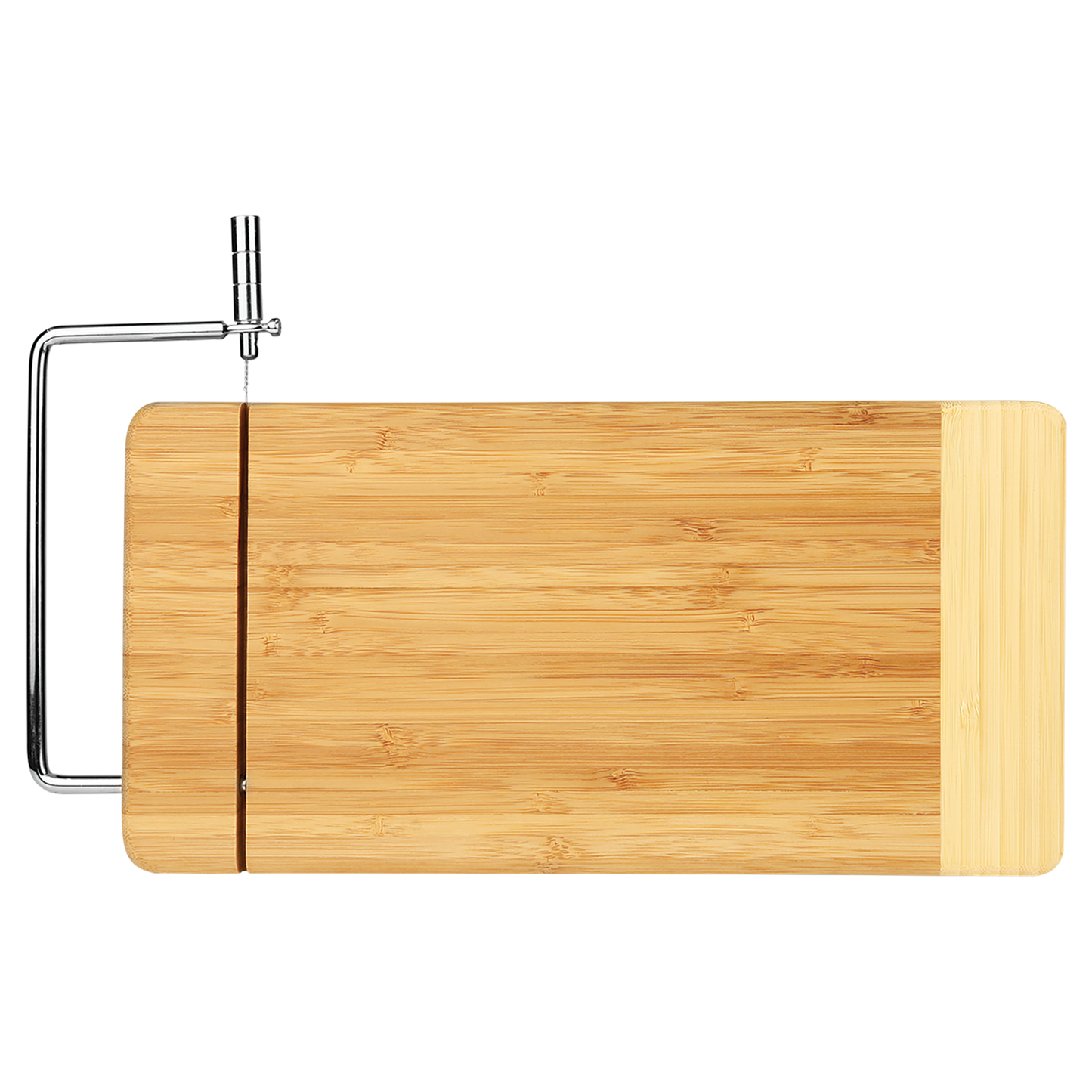Tabla de cortar rectangular de bambú con cortador de queso de metal
