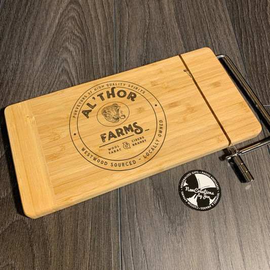 WWN Souvenir Series Bamboo Cutting Board with Cheese Slicer