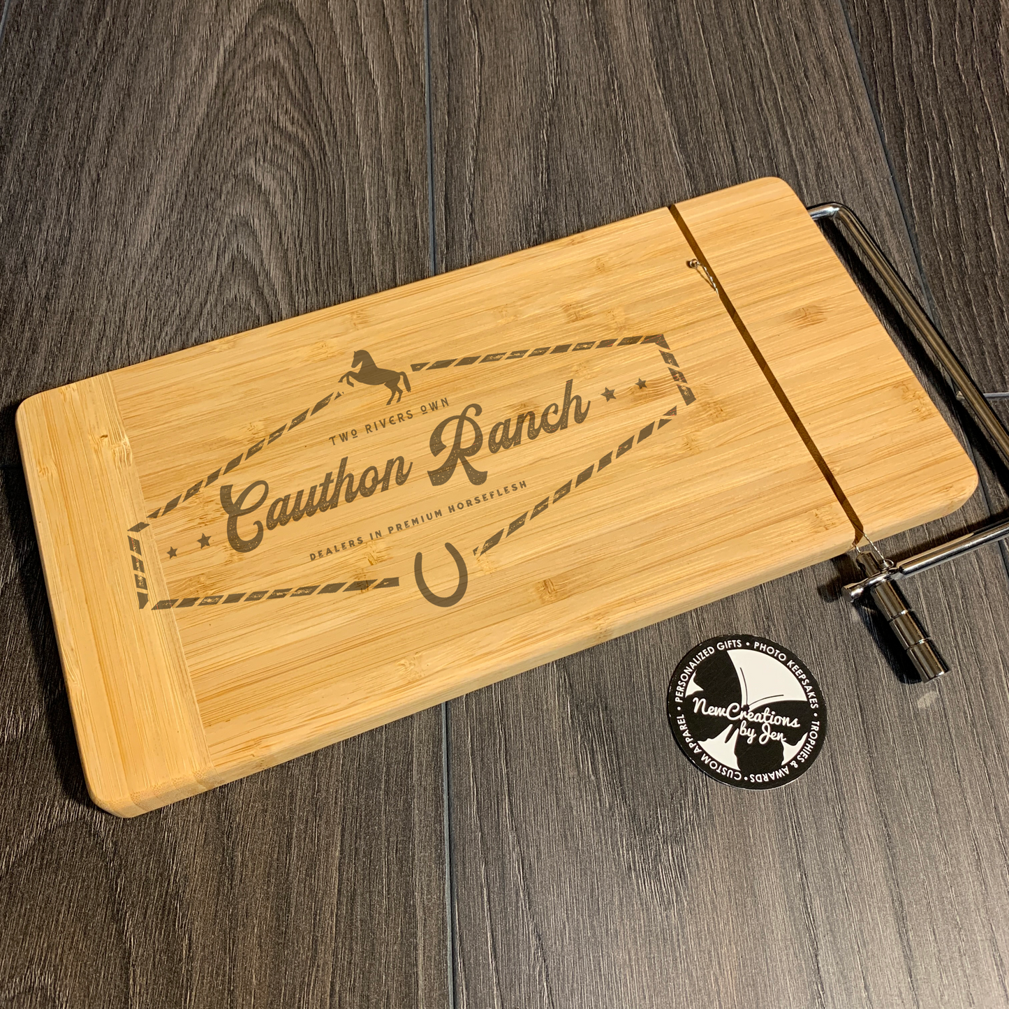 Engraved Two Tone Bamboo Cheese Cutter Board, Cutting Board