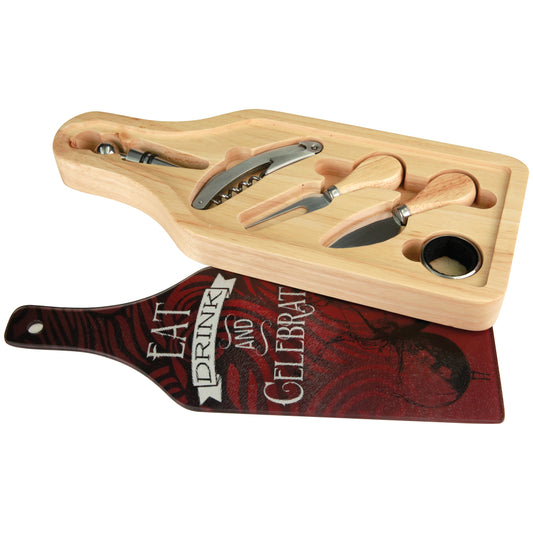 Wine and Cheese 6-Piece Set 13 1/2" x 5 1/2"