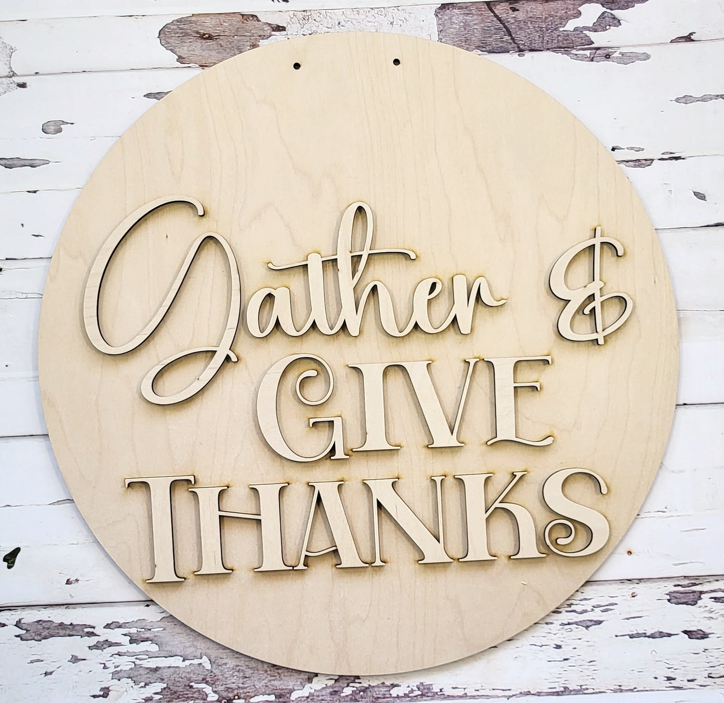 Gather & Give Thanks Door Hanger Kit - 18" Round