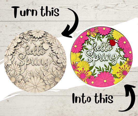 Kit de letreros de flores de primavera: listo para pintar