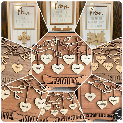 Letrero con marco de corazones colgantes: personalizado y terminado