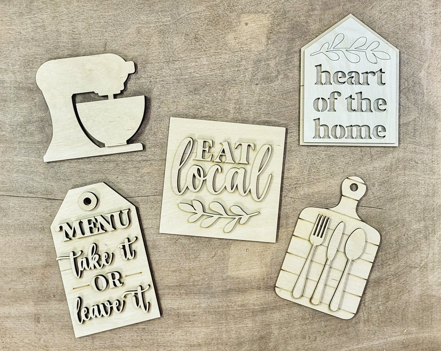 Kitchen Sign Kit - Great for Tiered Trays - Ready to Paint Kit