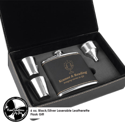 Set de regalo de frascos de cuero sintético grabables K&amp;R