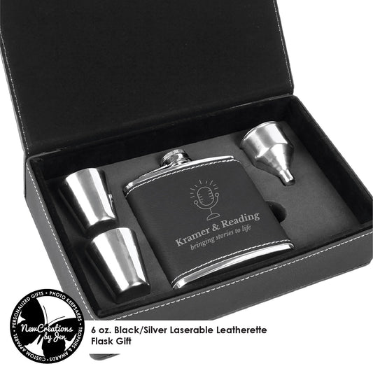 Set de regalo de frascos de cuero sintético grabables K&amp;R