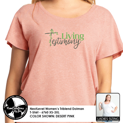 Living Testimony - Women’s Triblend Dolman T-Shirt - 6760