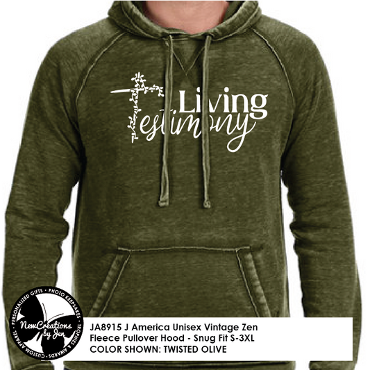 Living Testimony - Unisex Vintage Zen Fleece Pullover Hood JA8915 NEW COLORS!!