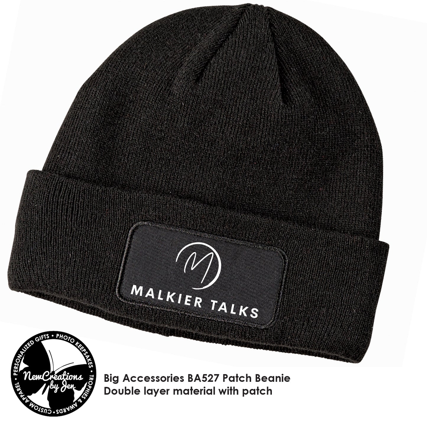 Malkier Beanie Cap with Patch Art