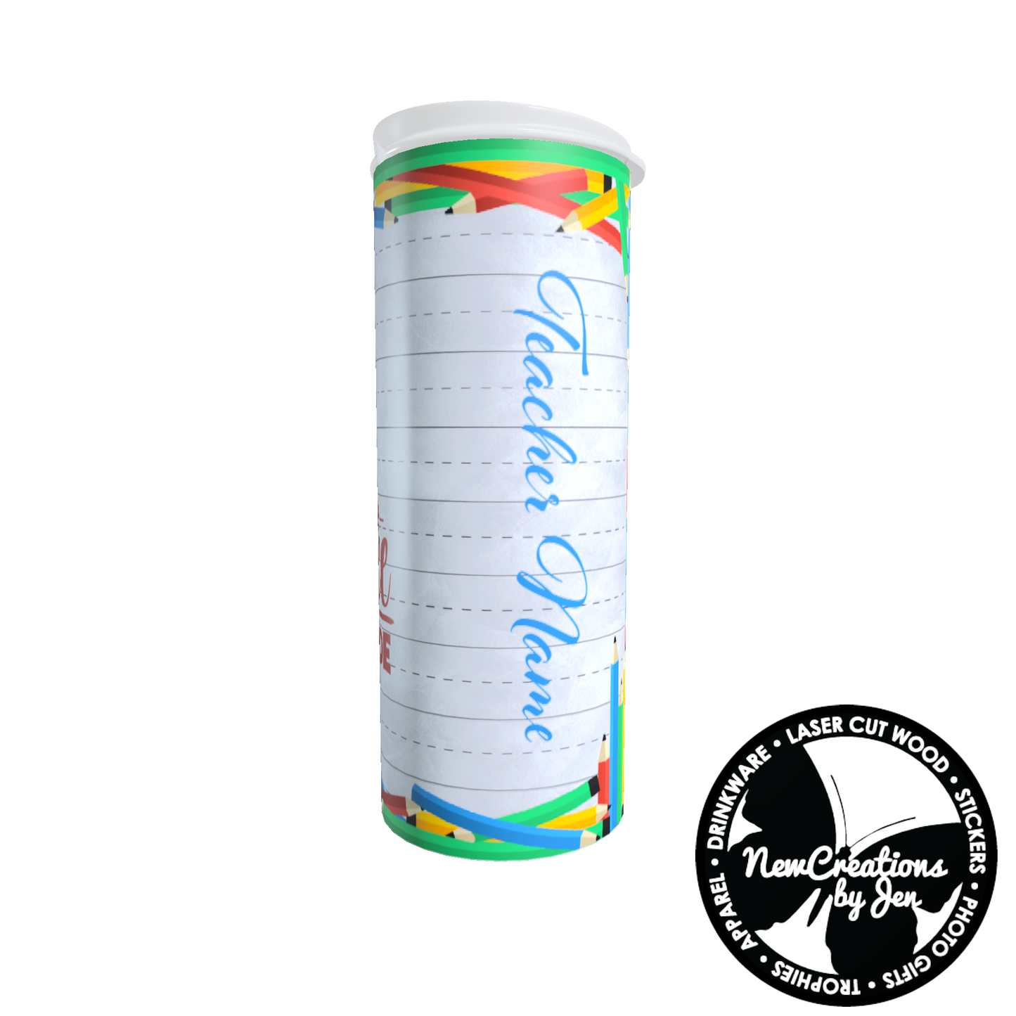 Vaso delgado de acero inoxidable "Nunca olvides la diferencia" para profesores - 20 oz