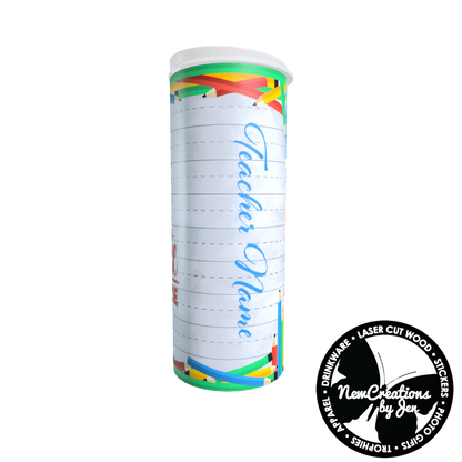 Vaso delgado de acero inoxidable "Nunca olvides la diferencia" para profesores - 20 oz