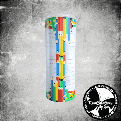 Vaso delgado de acero inoxidable "Nunca olvides la diferencia" para profesores - 20 oz