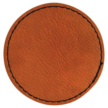 Iron-On Leatherette Patches - Round