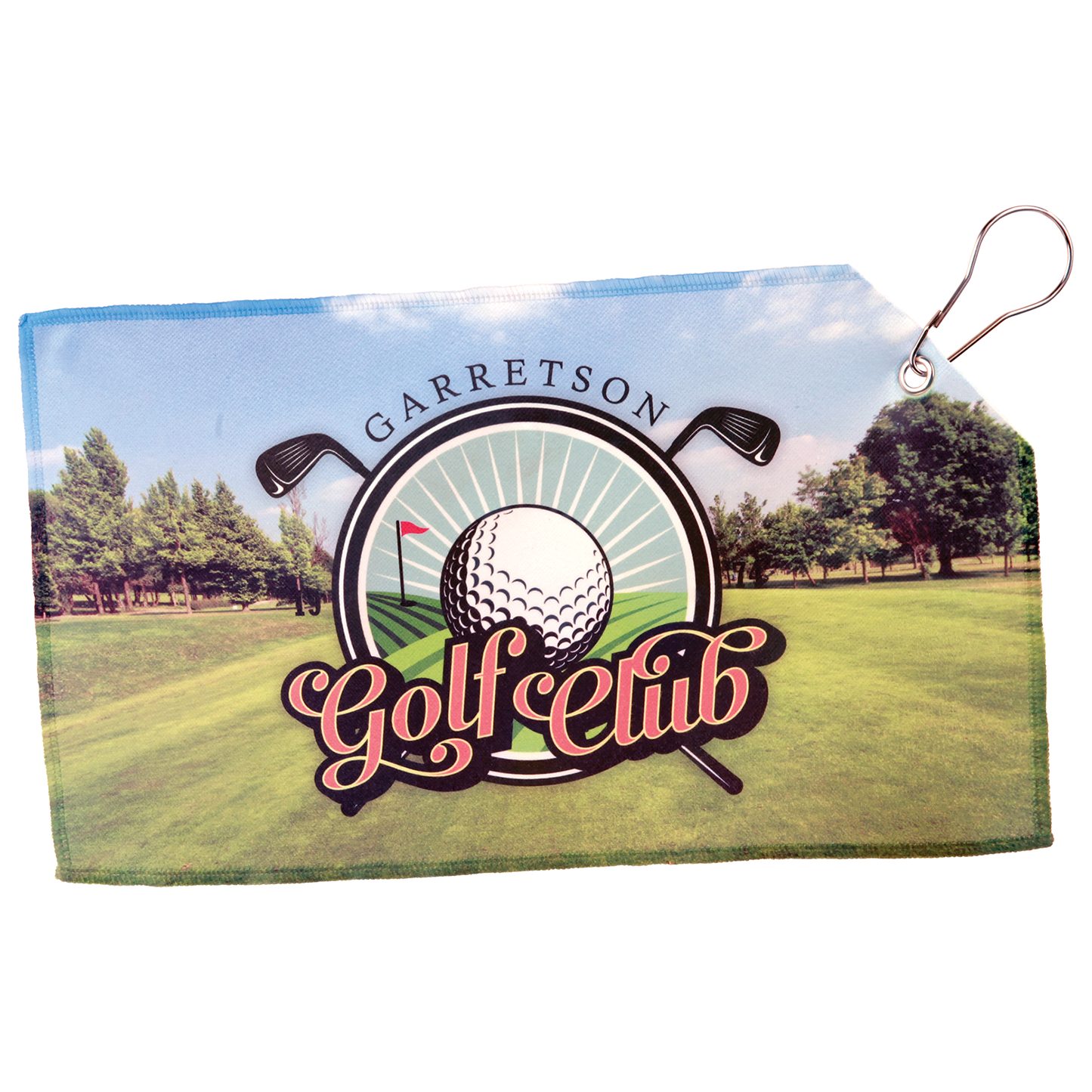 Toalla de golf a todo color con gancho